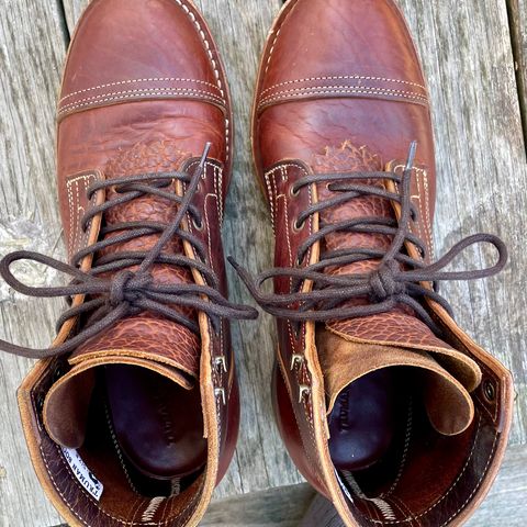 View photo of Truman Cap Toe Boot in Gallun leathers Cognac Horse Rump