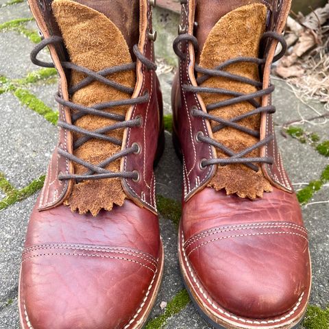 View photo of Truman Cap Toe Boot in Gallun leathers Cognac Horse Rump