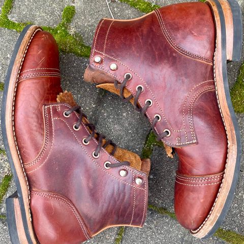 View photo of Truman Cap Toe Boot in Gallun leathers Cognac Horse Rump