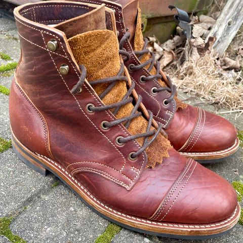 View photo of Truman Cap Toe Boot in Gallun leathers Cognac Horse Rump