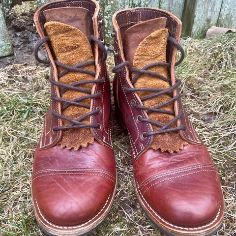 View photo of Truman Cap Toe Boot in Gallun leathers Cognac Horse Rump