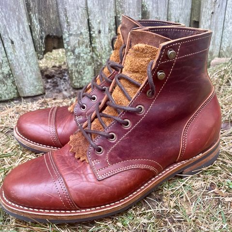 View photo of Truman Cap Toe Boot in Gallun leathers Cognac Horse Rump