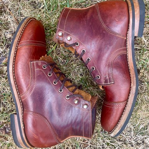 Search result thumbnail of Truman Cap Toe Boot in Gallun leathers Cognac Horse Rump