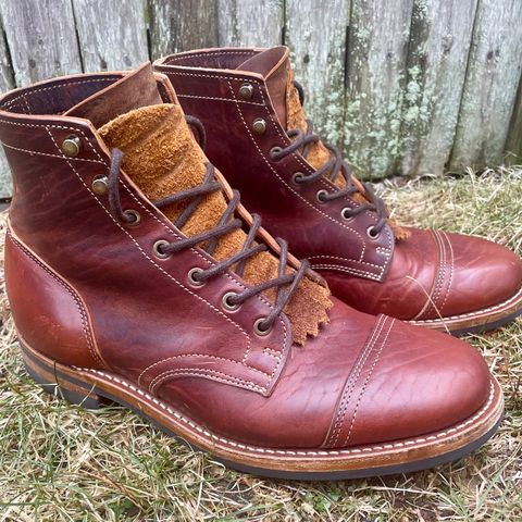 View photo of Truman Cap Toe Boot in Gallun leathers Cognac Horse Rump