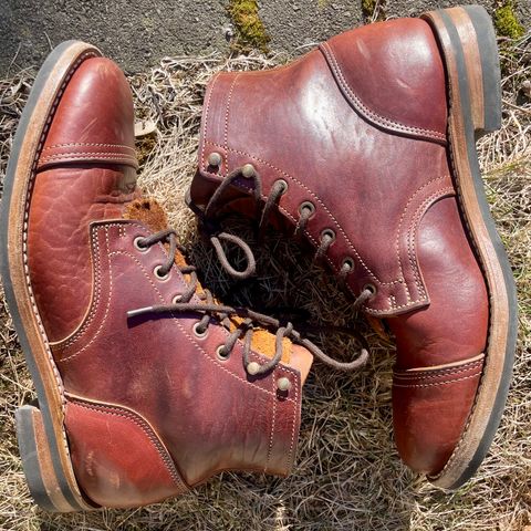 Truman Cap Toe Boot in Gallun leathers Cognac Horse Rump