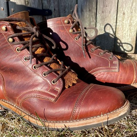 Truman Cap Toe Boot in Gallun leathers Cognac Horse Rump