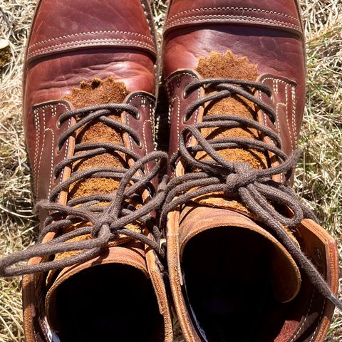 Truman Cap Toe Boot in Gallun leathers Cognac Horse Rump
