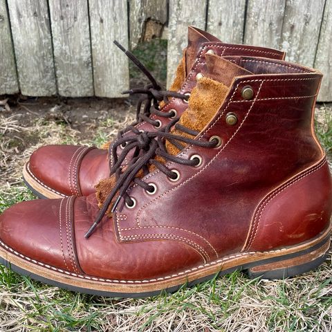 Truman Cap Toe Boot in Gallun leathers Cognac Horse Rump