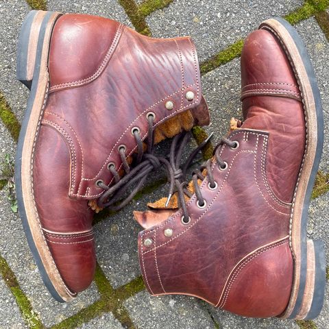 Truman Cap Toe Boot in Gallun leathers Cognac Horse Rump
