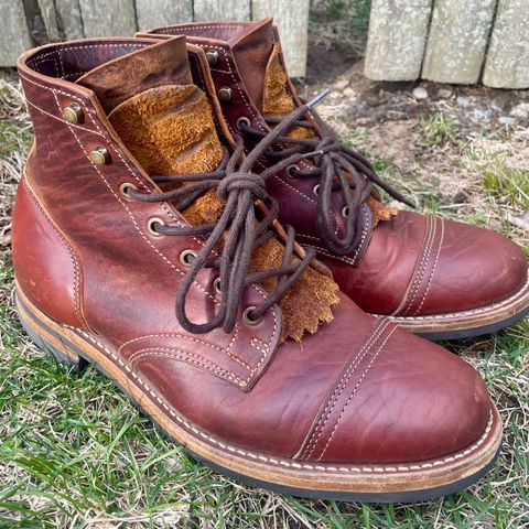 Truman Cap Toe Boot in Gallun leathers Cognac Horse Rump
