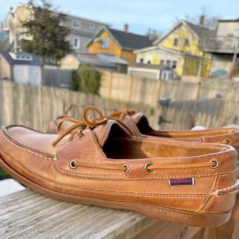 Sebago Schooner in Brown Tan Crazy Horse