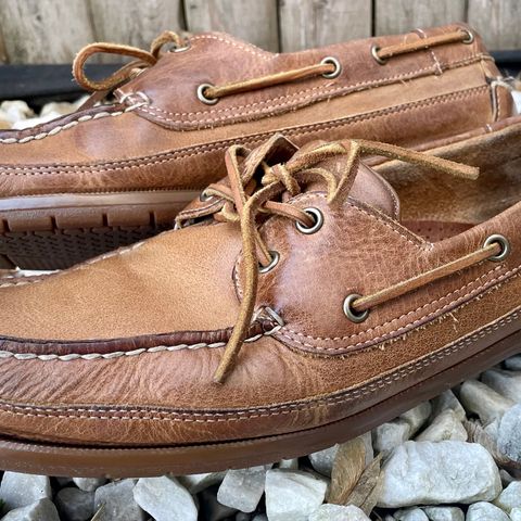 View photo of Sebago Schooner in Brown Tan Crazy Horse