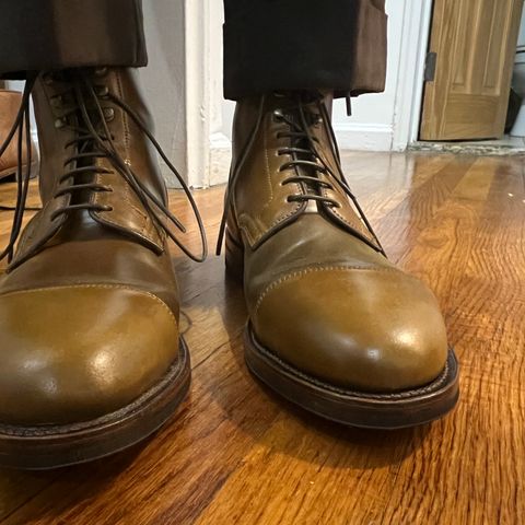 View photo of Viberg Halkett in Horween Calvados Shell Cordovan