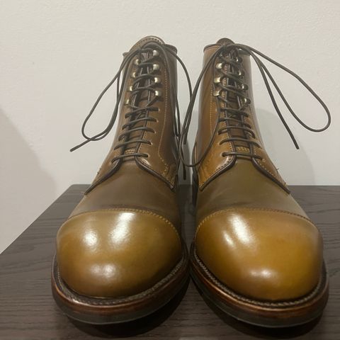 View photo of Viberg Halkett in Horween Calvados Shell Cordovan