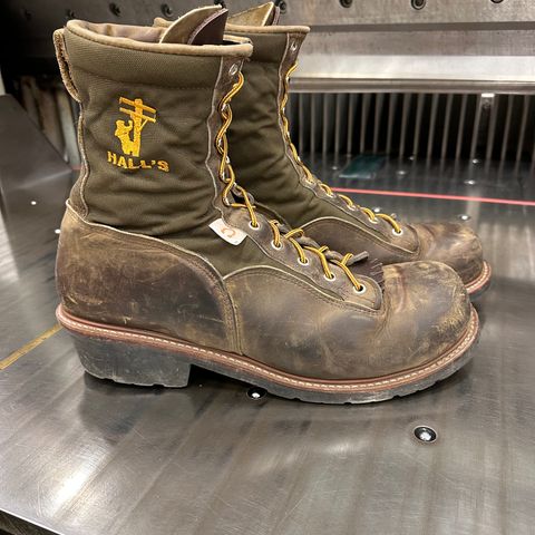 Hall's Safety Equipment Lace-To-Toe Lineman Boot in Brown Crazy Horse Oiled Leather