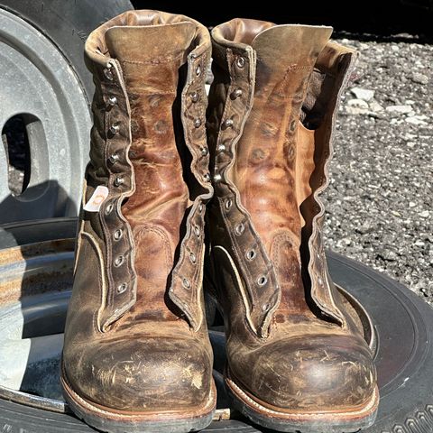 Hall's Safety Equipment Lace-To-Toe Lineman Boot in Brown Crazy Horse Oiled Leather