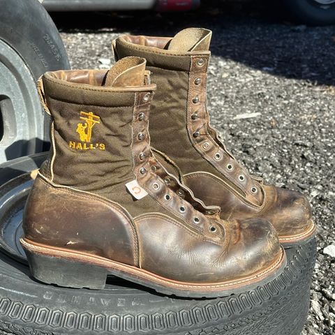 Hall's Safety Equipment Lace-To-Toe Lineman Boot in Brown Crazy Horse Oiled Leather