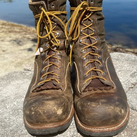 Hall's Safety Equipment Lace-To-Toe Lineman Boot in Brown Crazy Horse Oiled Leather