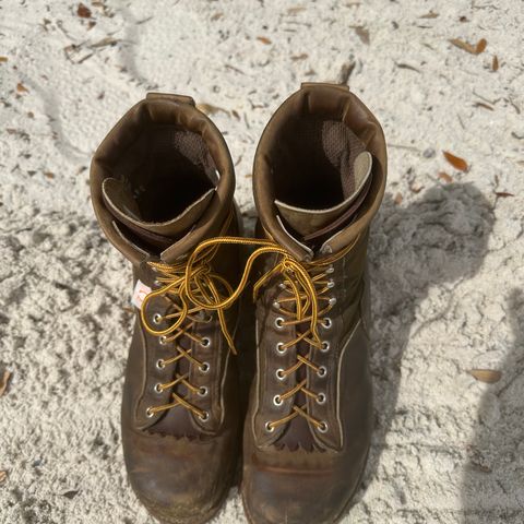 Hall's Safety Equipment Lace-To-Toe Lineman Boot in Brown Crazy Horse Oiled Leather