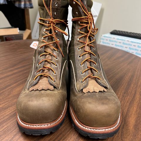 Hall's Safety Equipment Lace-To-Toe Lineman Boot in Brown Crazy Horse Oiled Leather