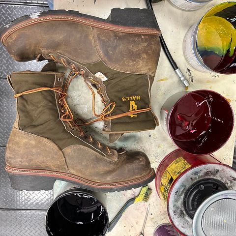 Hall's Safety Equipment Lace-To-Toe Lineman Boot in Brown Crazy Horse Oiled Leather