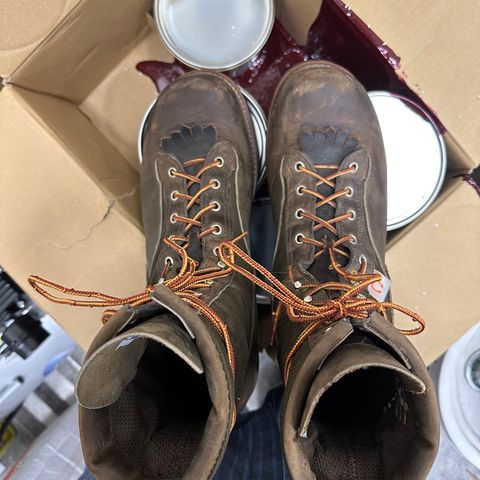 Hall's Safety Equipment Lace-To-Toe Lineman Boot in Brown Crazy Horse Oiled Leather