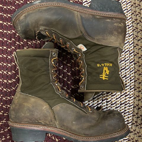 Hall's Safety Equipment Lace-To-Toe Lineman Boot in Brown Crazy Horse Oiled Leather