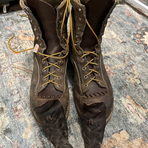 Hall's Safety Equipment Lace-To-Toe Lineman Boot in Brown Crazy Horse Oiled Leather