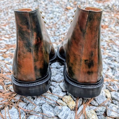 Grant Stone Edward Boot in Horween Marbled Black Shell Cordovan