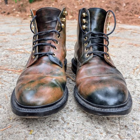 Grant Stone Edward Boot in Horween Marbled Black Shell Cordovan