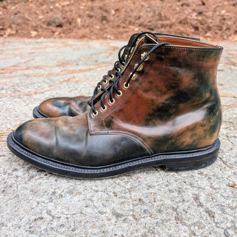 Grant Stone Edward Boot in Horween Marbled Black Shell Cordovan