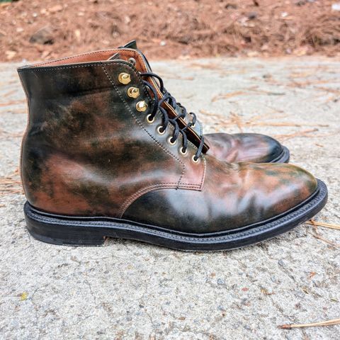 Grant Stone Edward Boot in Horween Marbled Black Shell Cordovan