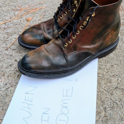 Grant Stone Edward Boot in Horween Marbled Black Shell Cordovan