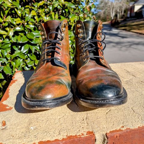 Grant Stone Edward Boot in Horween Marbled Black Shell Cordovan