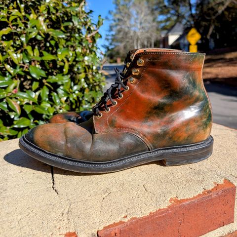 Grant Stone Edward Boot in Horween Marbled Black Shell Cordovan