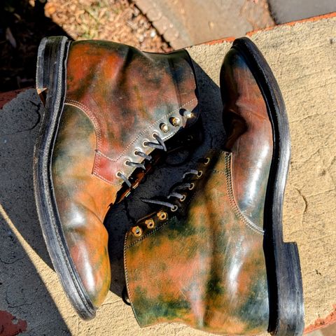 Grant Stone Edward Boot in Horween Marbled Black Shell Cordovan