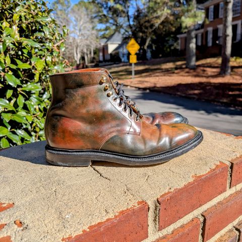 Grant Stone Edward Boot in Horween Marbled Black Shell Cordovan