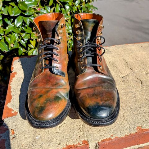 Grant Stone Edward Boot in Horween Marbled Black Shell Cordovan