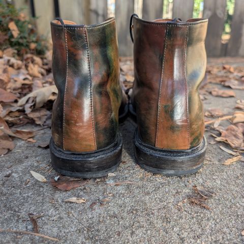 Grant Stone Edward Boot in Horween Marbled Black Shell Cordovan