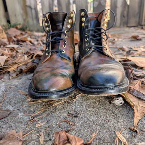 Grant Stone Edward Boot in Horween Marbled Black Shell Cordovan