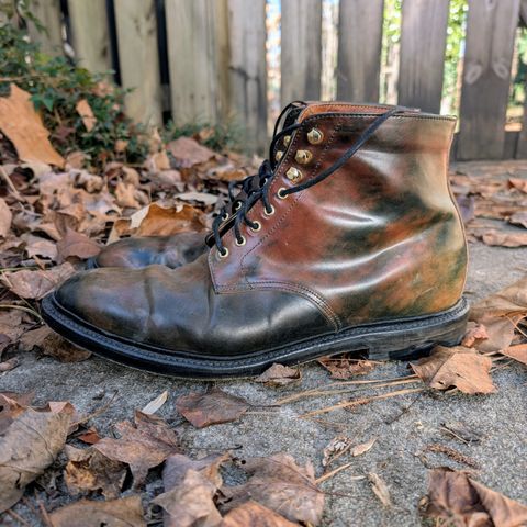 Grant Stone Edward Boot in Horween Marbled Black Shell Cordovan