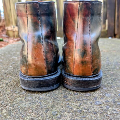 Grant Stone Edward Boot in Horween Marbled Black Shell Cordovan