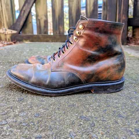 Grant Stone Edward Boot in Horween Marbled Black Shell Cordovan