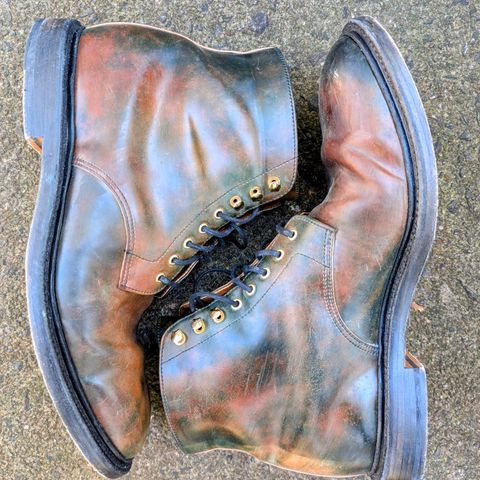 Grant Stone Edward Boot in Horween Marbled Black Shell Cordovan