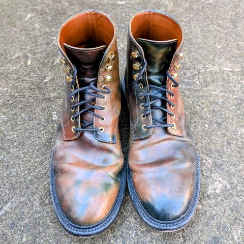 Grant Stone Edward Boot in Horween Marbled Black Shell Cordovan