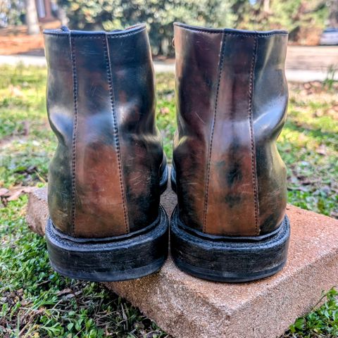 Grant Stone Edward Boot in Horween Marbled Black Shell Cordovan