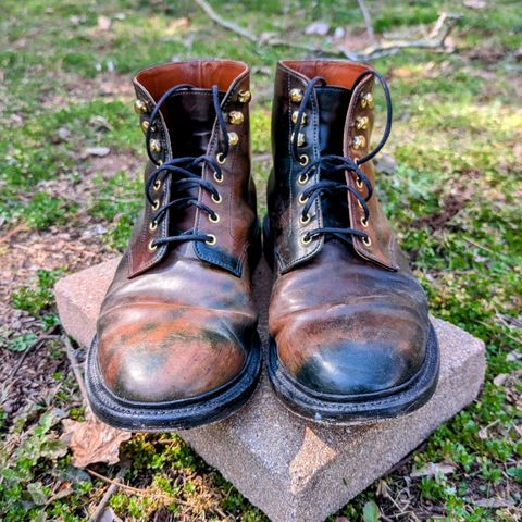 Grant Stone Edward Boot in Horween Marbled Black Shell Cordovan