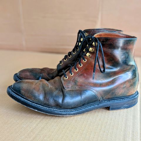 Grant Stone Edward Boot in Horween Marbled Black Shell Cordovan
