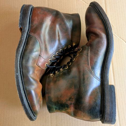 Grant Stone Edward Boot in Horween Marbled Black Shell Cordovan