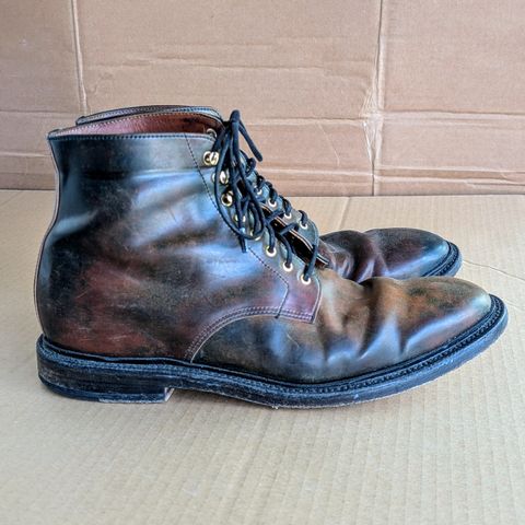 Grant Stone Edward Boot in Horween Marbled Black Shell Cordovan